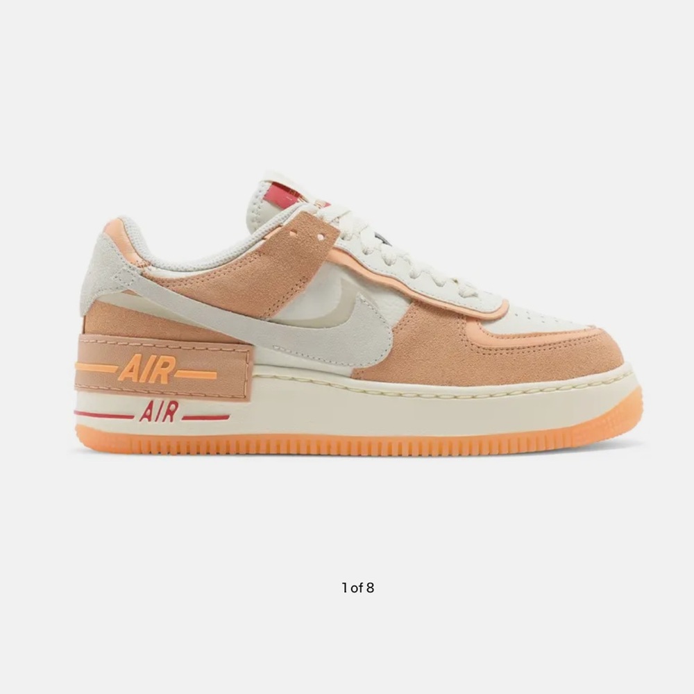 Nike Air Force 1 Shadow in Cream and Tan - “sisterhood” Cashmere orange chalk